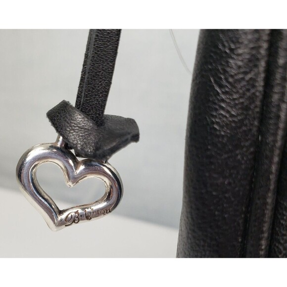 BRIGHTON Black Leather Floral Adorned BOW Small Clutch Mini  Bag - Picture 6 of 16